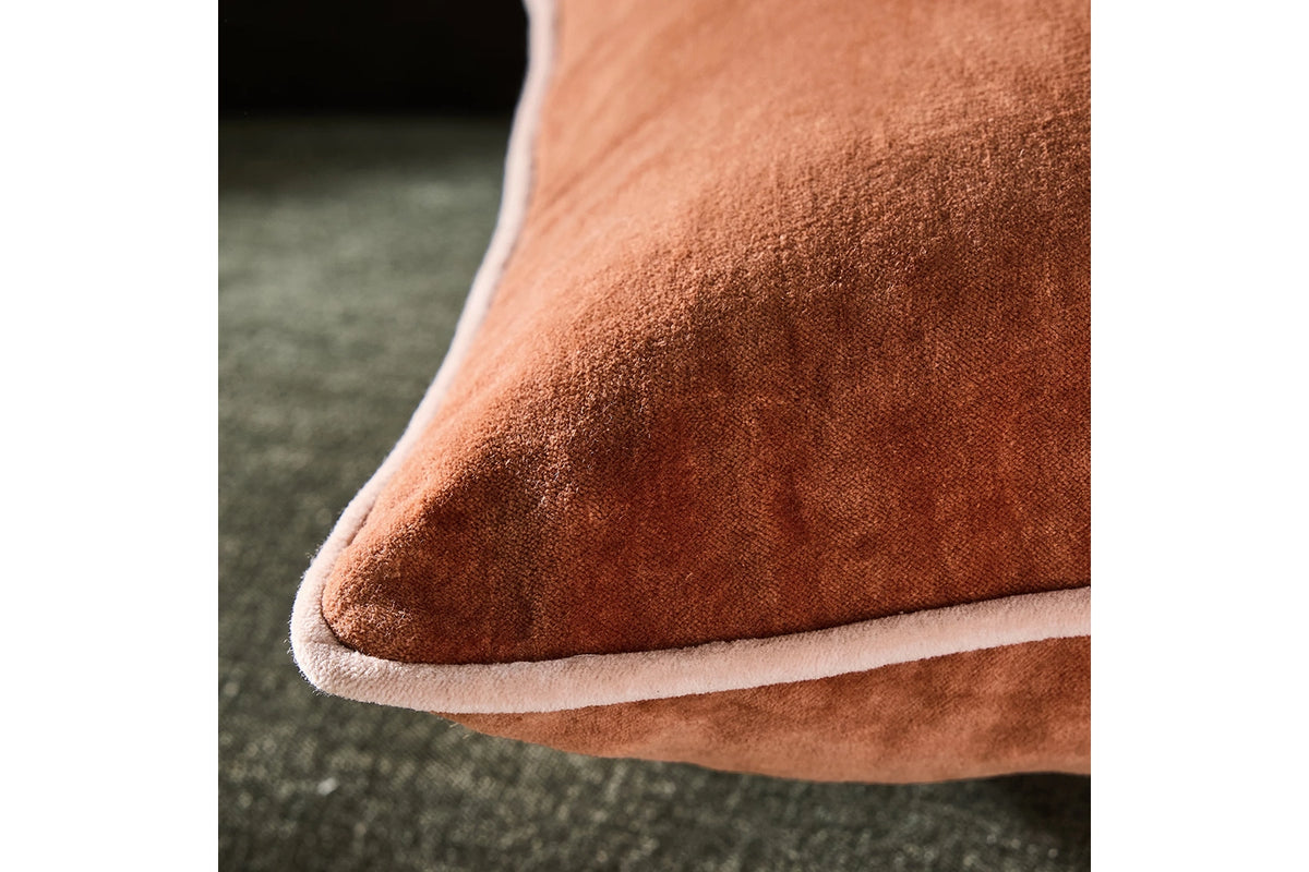Bailey Piped Cushion | Cinnamon/Pale Pink | 50 x 50 cm-5