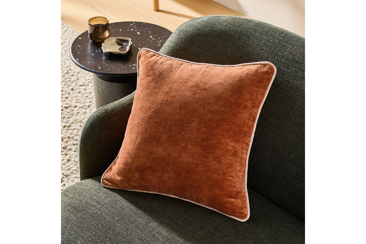 Bailey Piped Cushion | Cinnamon/Pale Pink | 50 x 50 cm-6