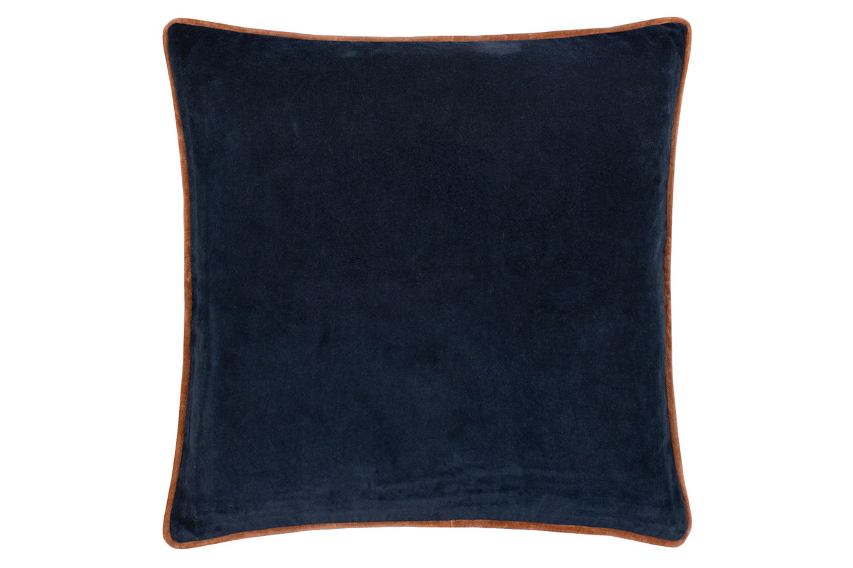 Bailey Piped Cushion | Navy/Nutmeg | 50 x 50 cm