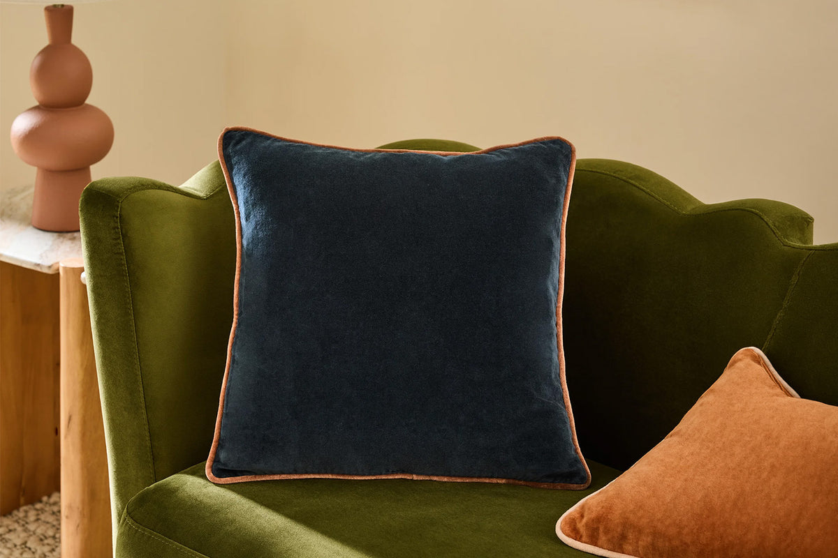 Bailey Piped Cushion | Navy/Nutmeg | 50 x 50 cm-5