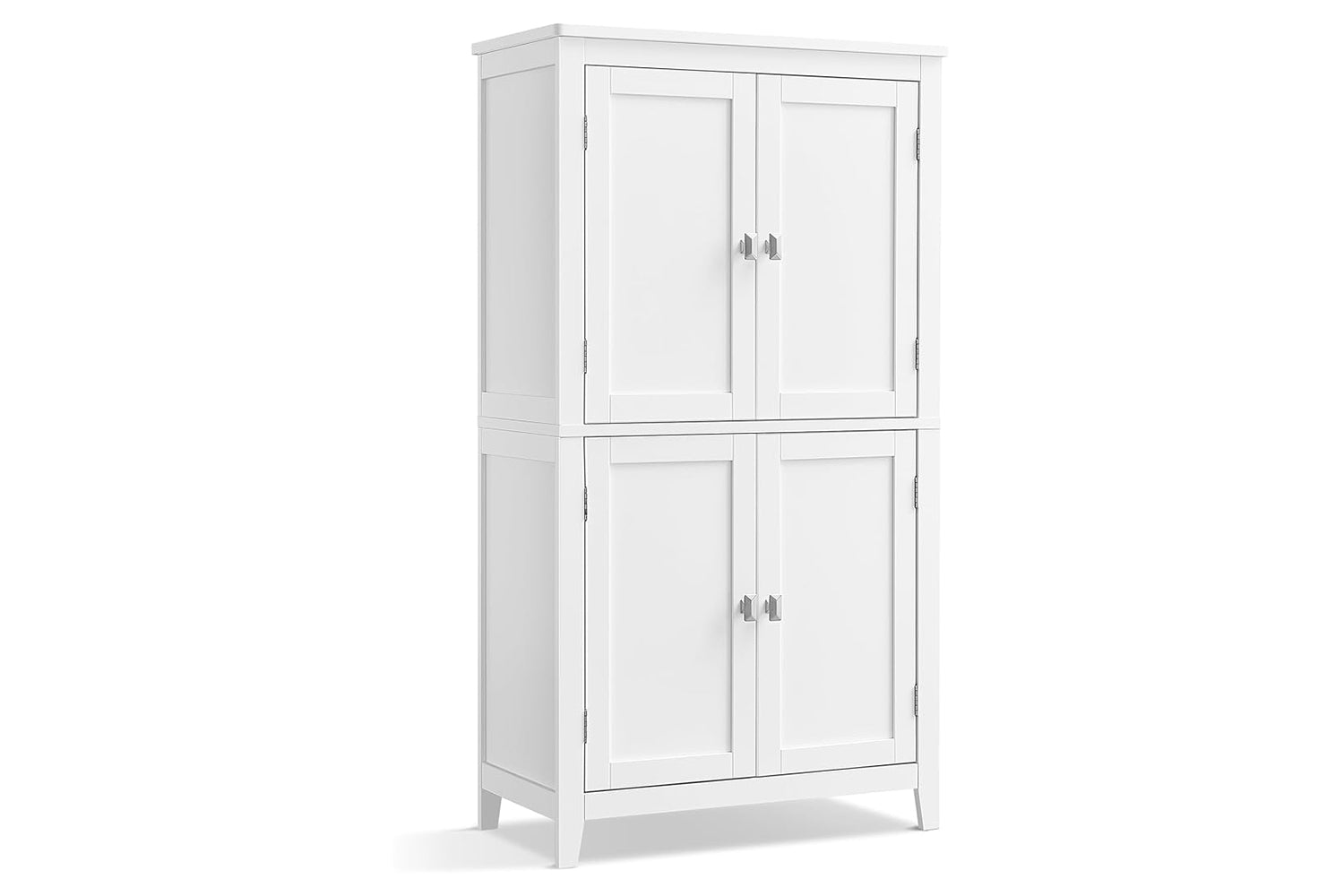 Vasagle Bathroom Floor Storage Cabinet, Bathroom Storage Unit, Freestanding Cabinet With 4 Doors, Adjustable Shelves, 11.8 X 23.6 X 43.3 Inches, White Ubbc552p31