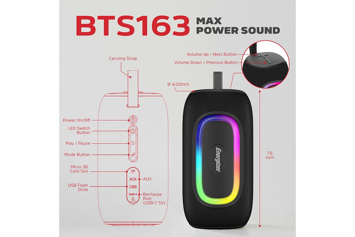 Energizer Wireless Bluetooth Speaker | BBTS163-11