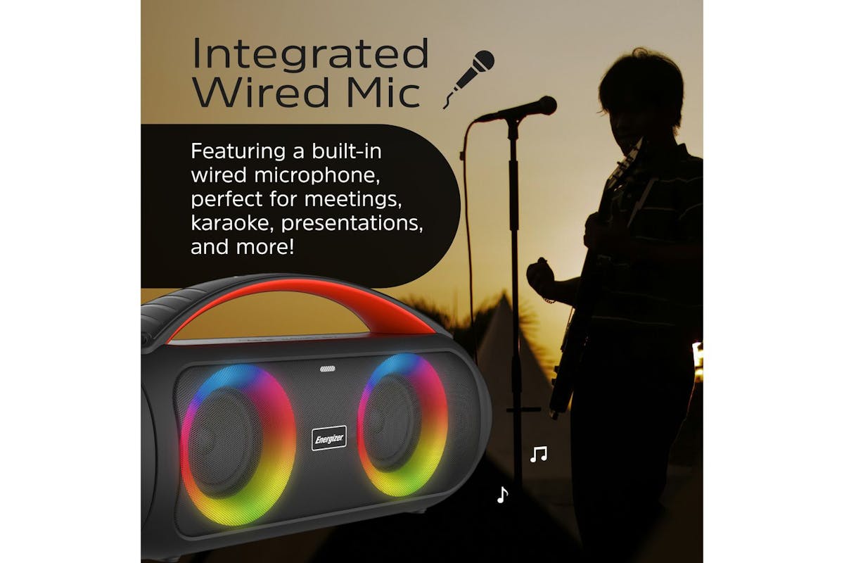 Energizer Wireless Karaoke Bluetooth Speaker | Black-9
