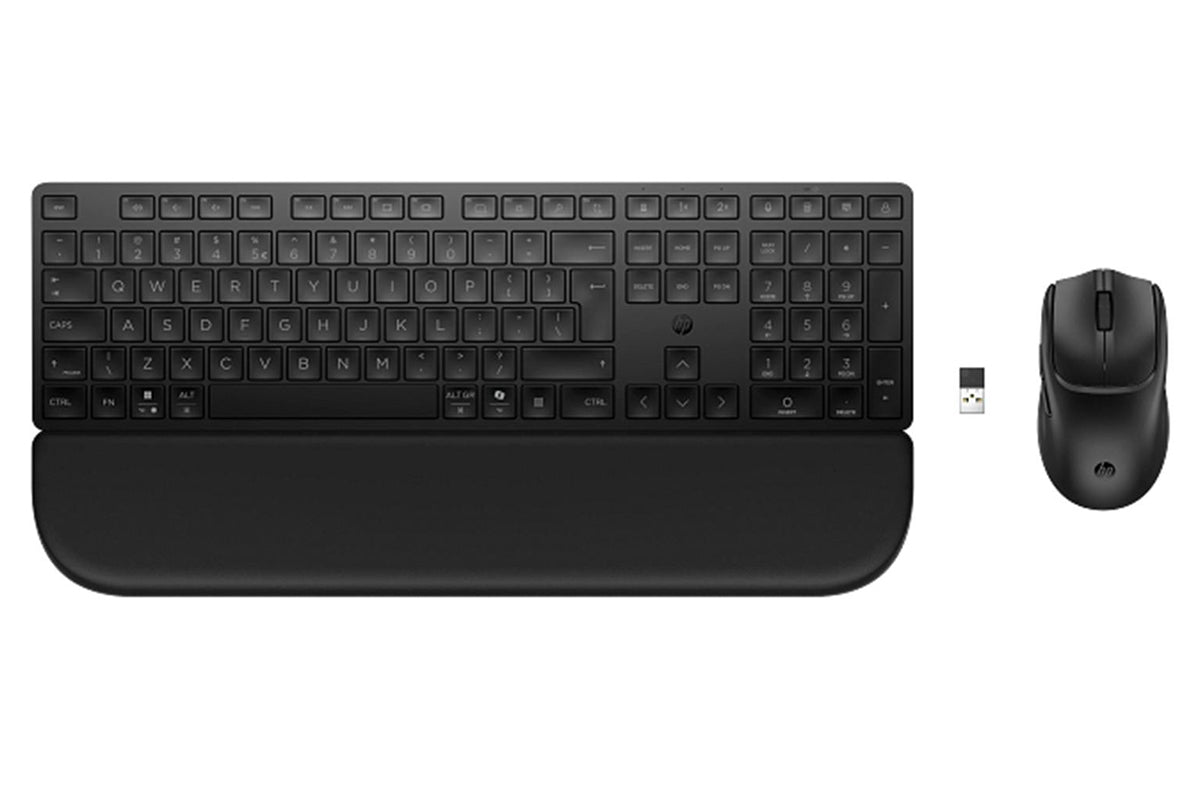 HP 580C Multi-Device Dual Mode Mouse and Keyboard Combo with Palm Rest | Black