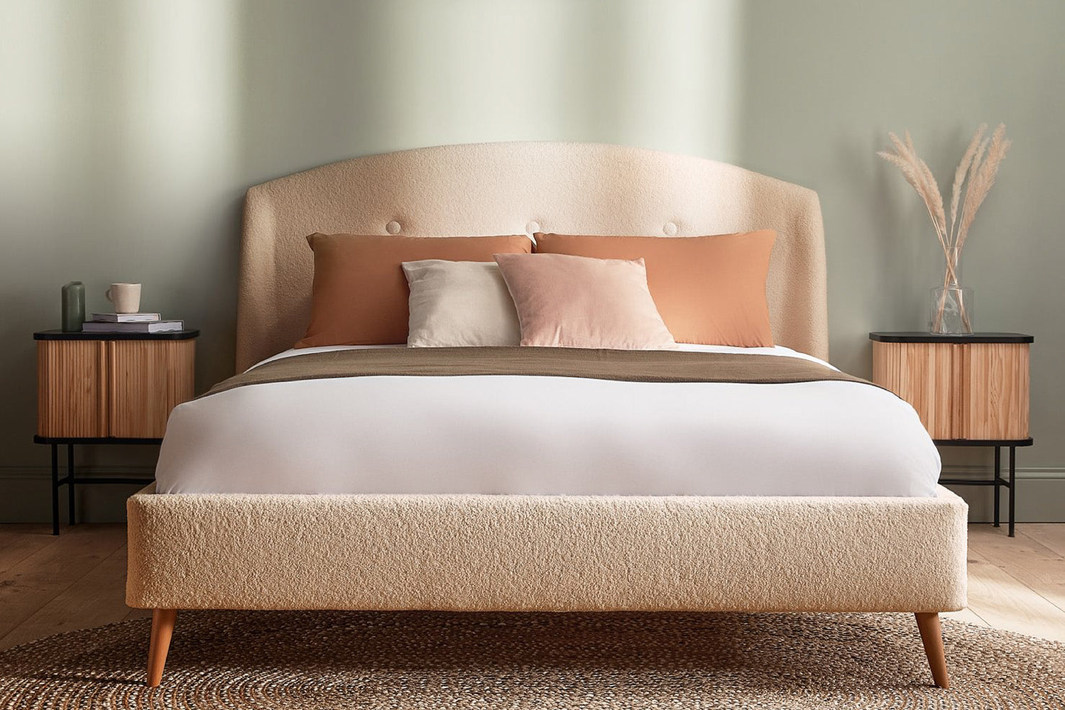 Silentnight | Evana Bed Frame with Slant Beech Leg | Double | 4ft6 | Colour Options-9