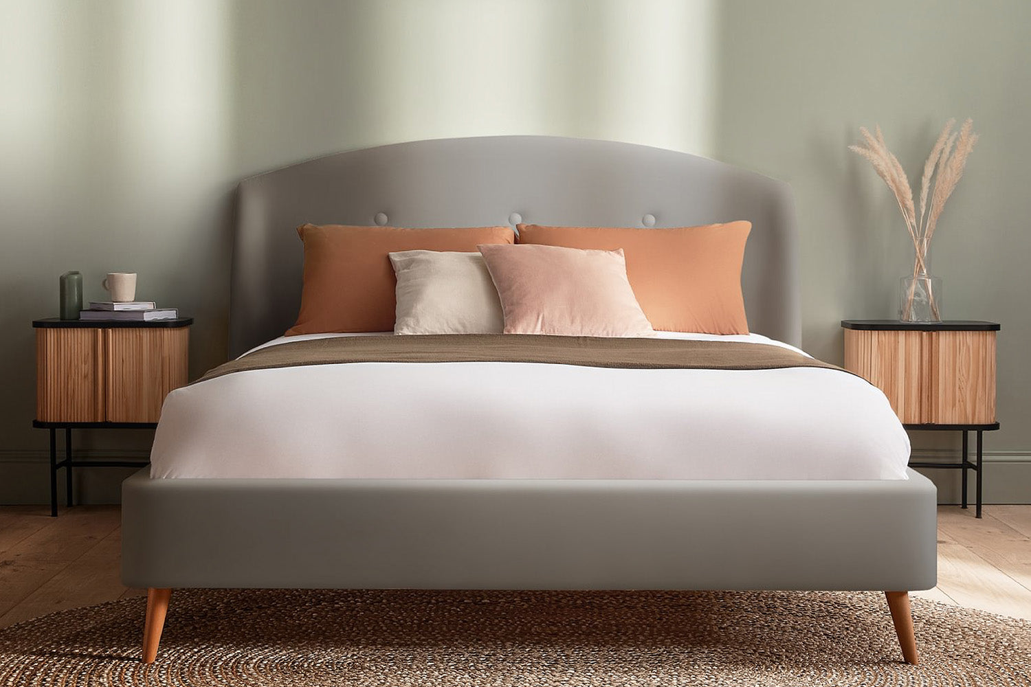 Silentnight | Evana Bed Frame with Slant Beech Leg | Double | 4ft6 | Colour Options-8