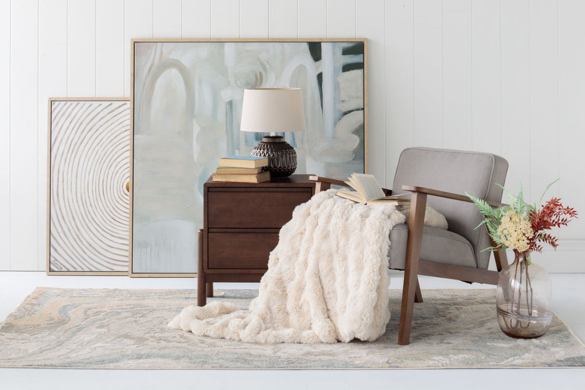 Belle Maison | Luxury 3D Fur Blanket | Cream | 150 x 200 cm-2