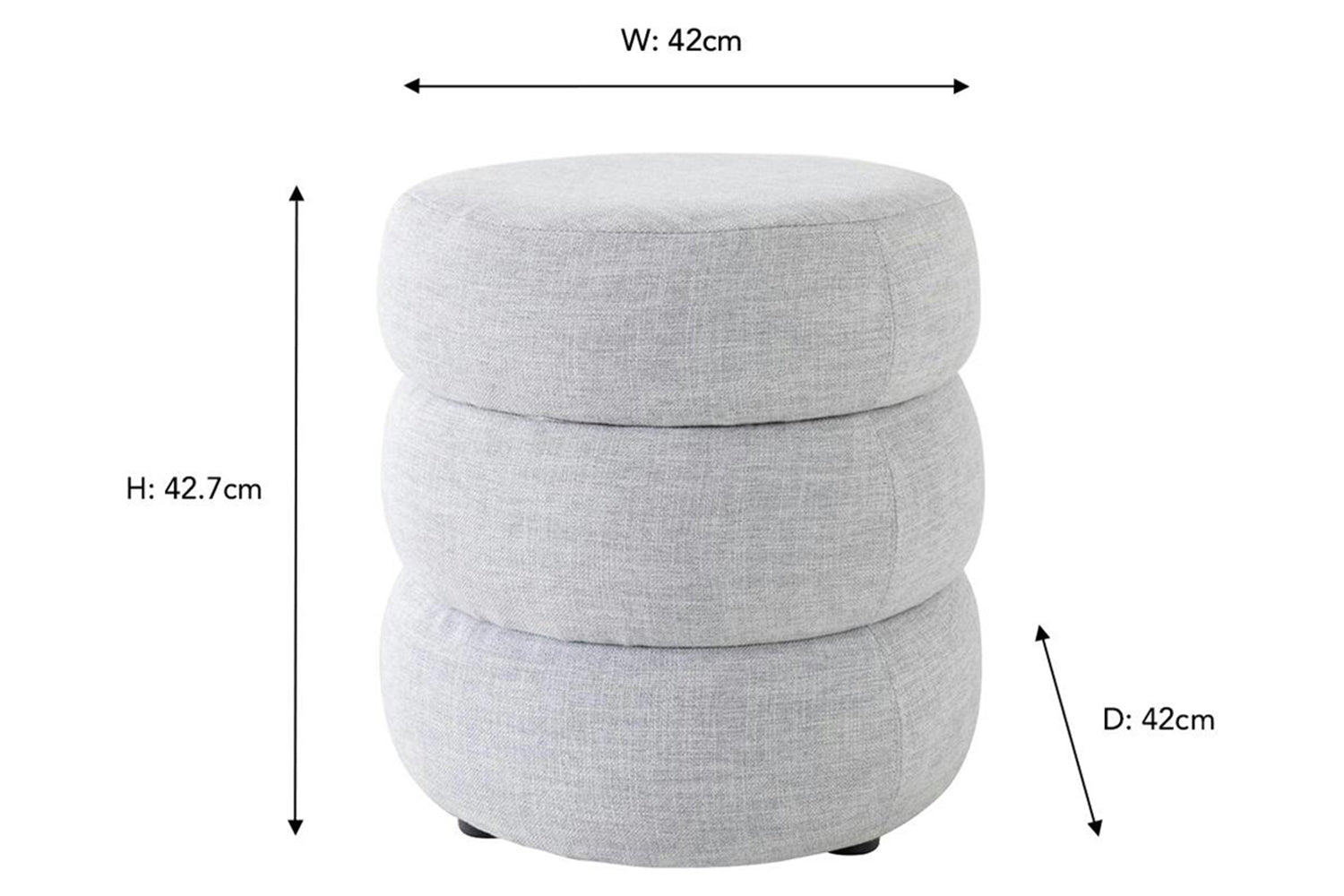 Quinn Dressing Pouffe | Grey-3