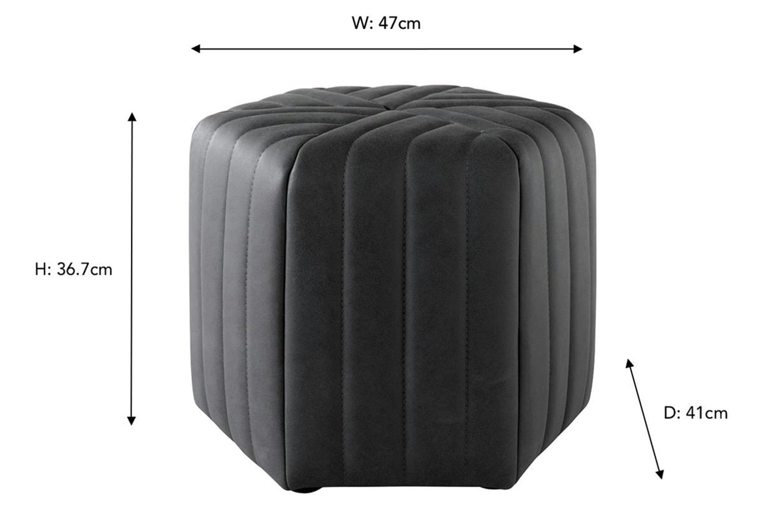 Asher Dressing Pouffe | Black-3