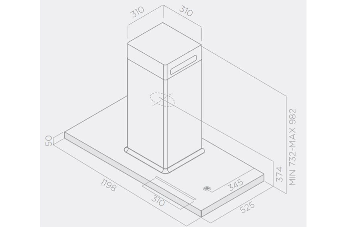 Elica 120cm Bio Island Chimney Hood | BIOISLAND120USB-4