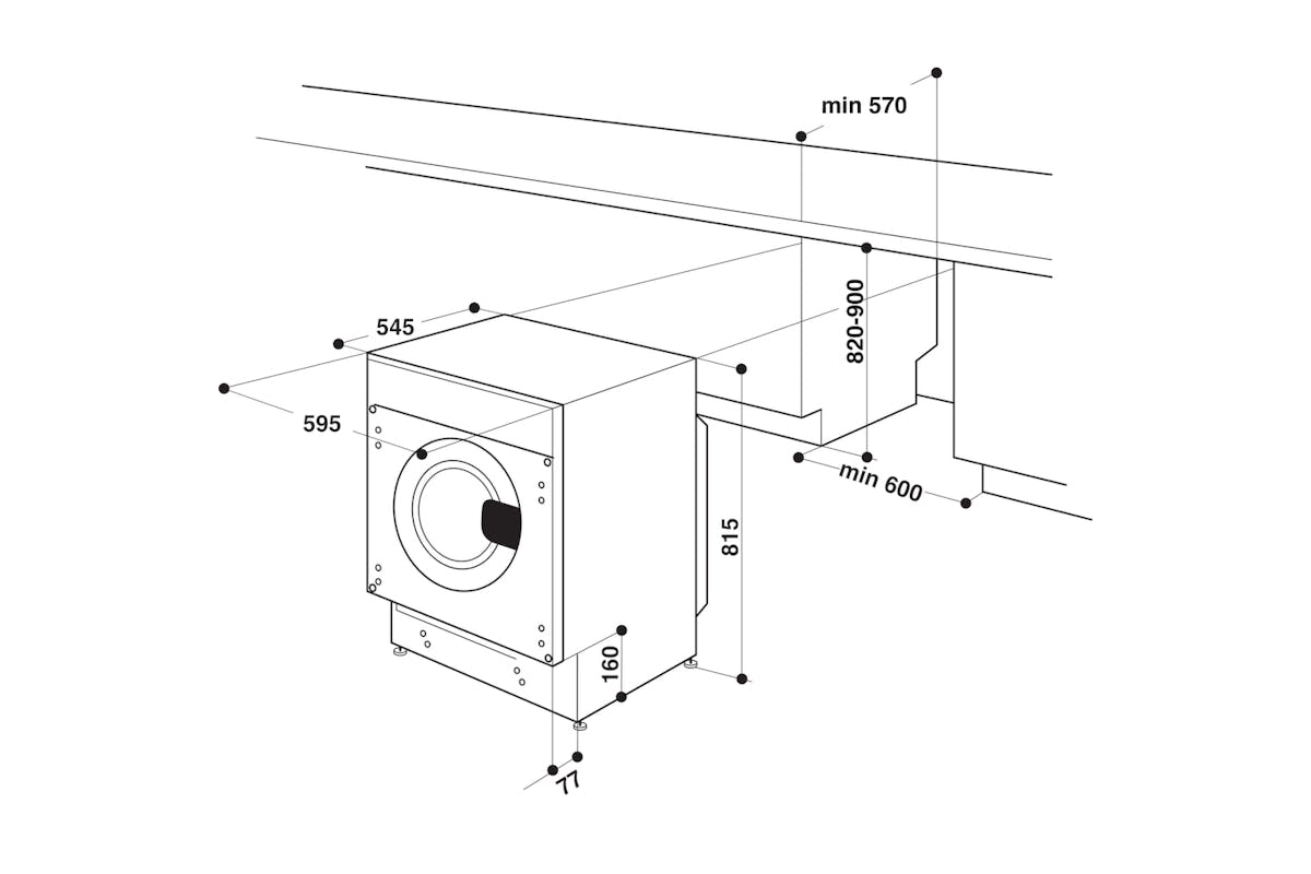 Whirlpool 9kg Washer / 6kg Dryer Built-in Washer Dryer | BIWDWG961485UK-13