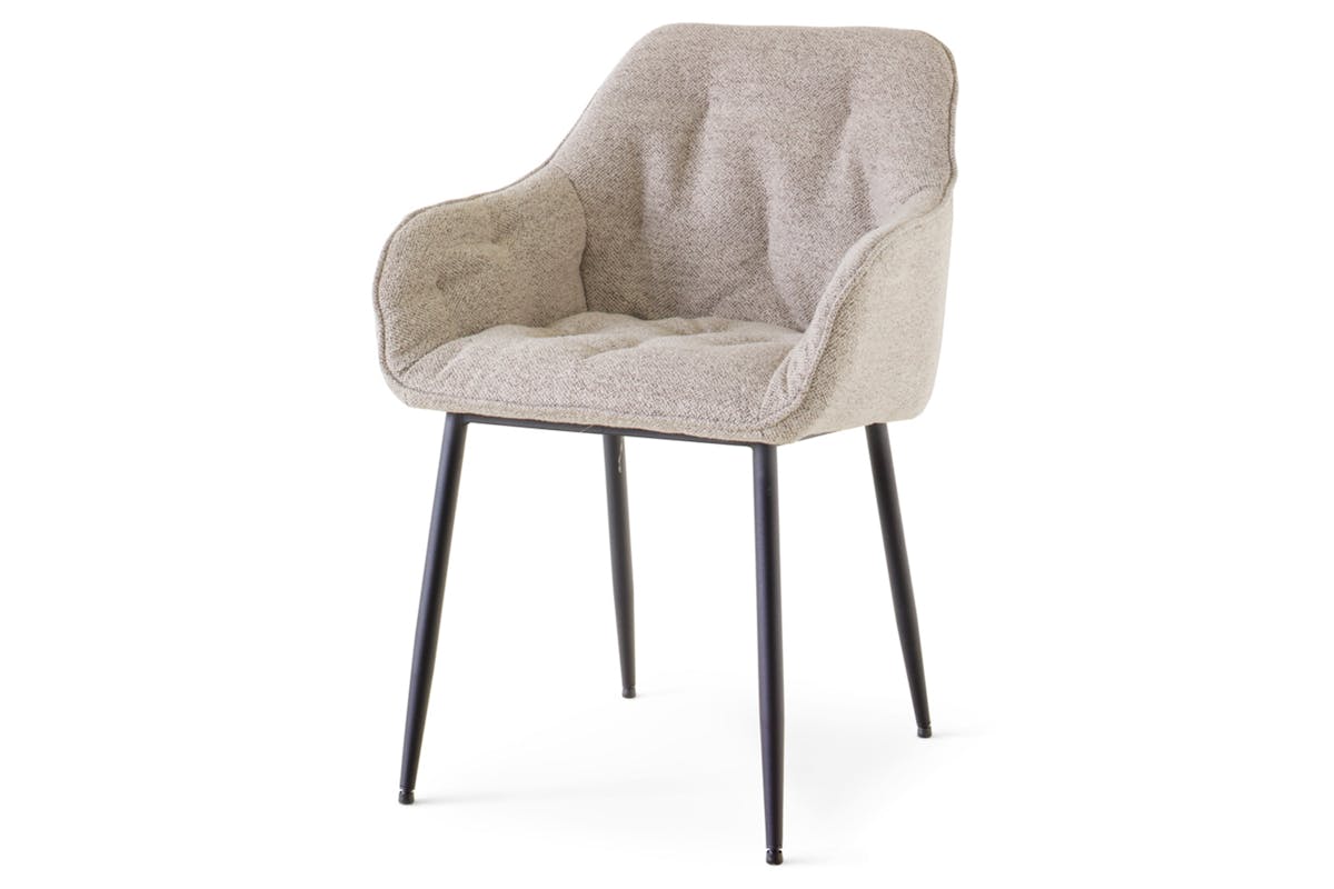 Brooke Carver Dining Chair | Fabric | Beige-2