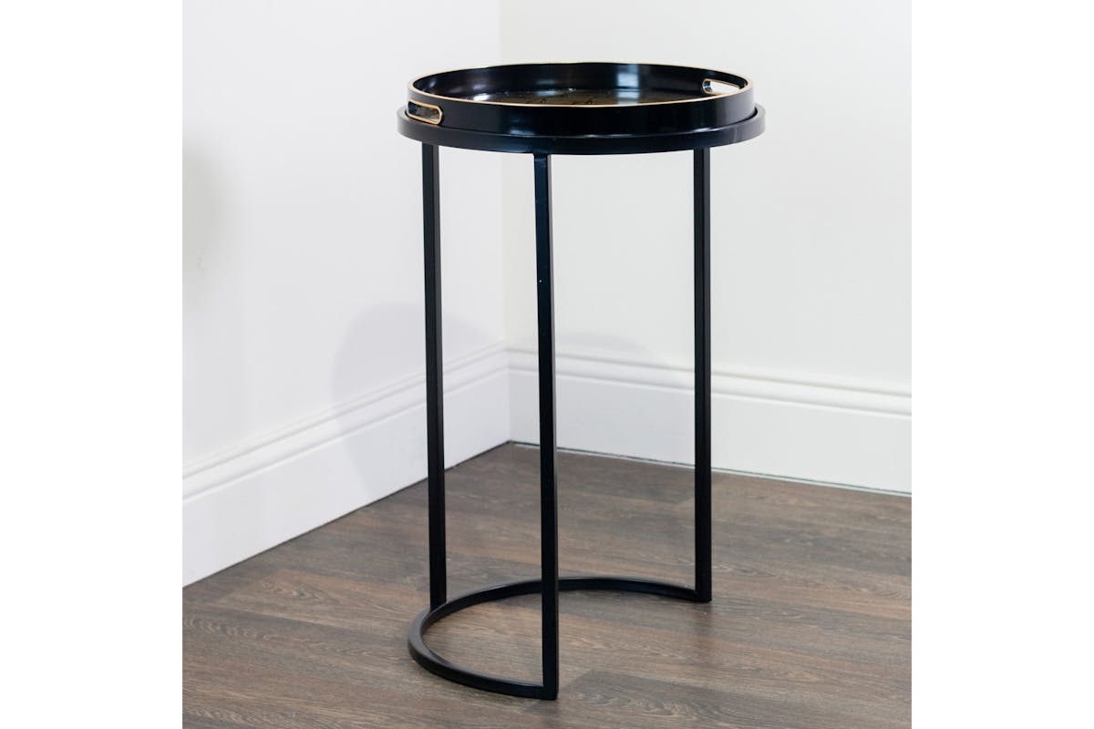 Bruna Tray Table | Black/Gold | Set of 2-8