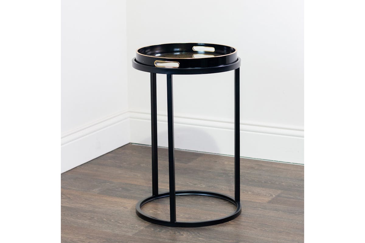 Bruna Tray Table | Black/Gold | Set of 2-7