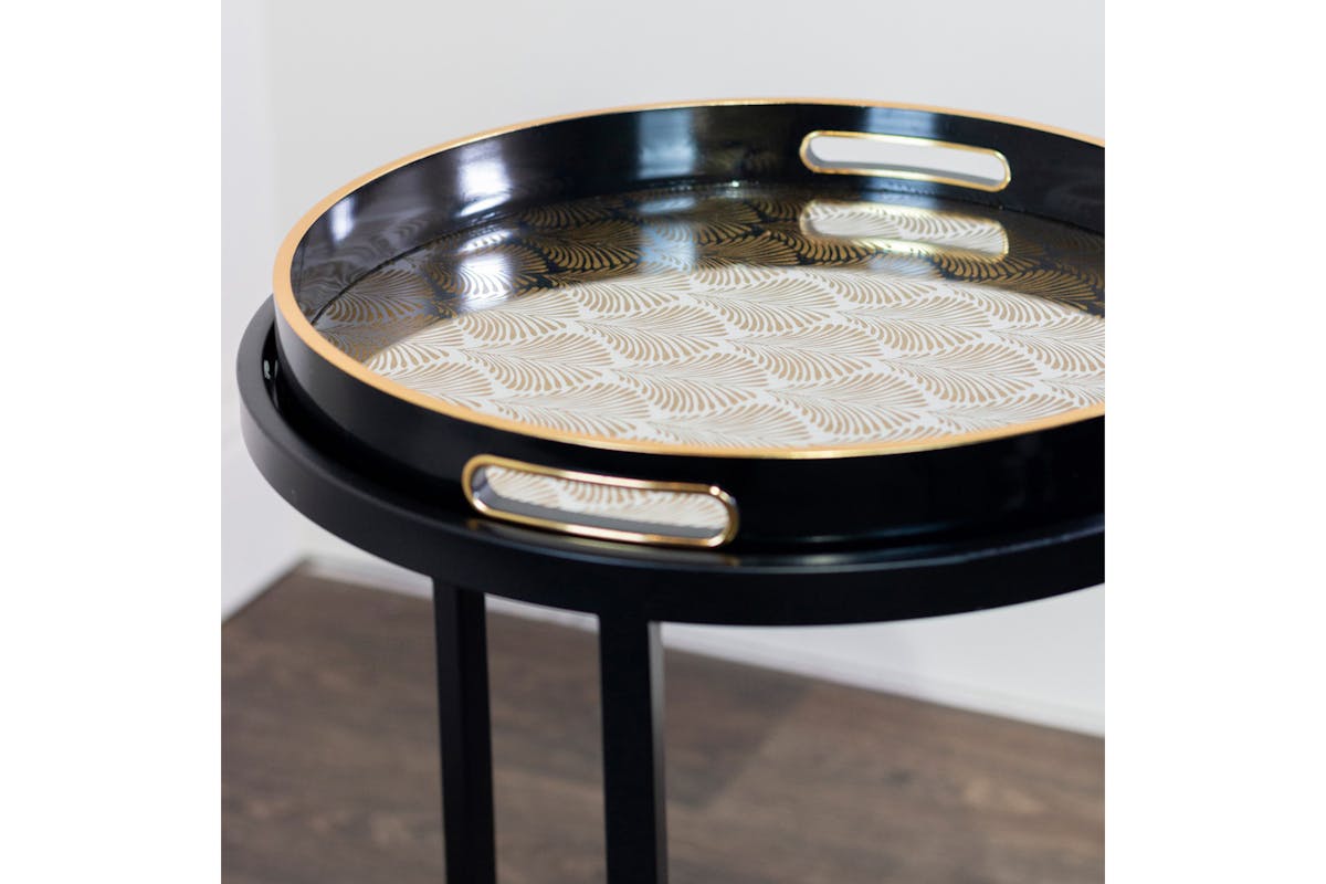 Bruna Tray Table | Black/Gold | Set of 2-6