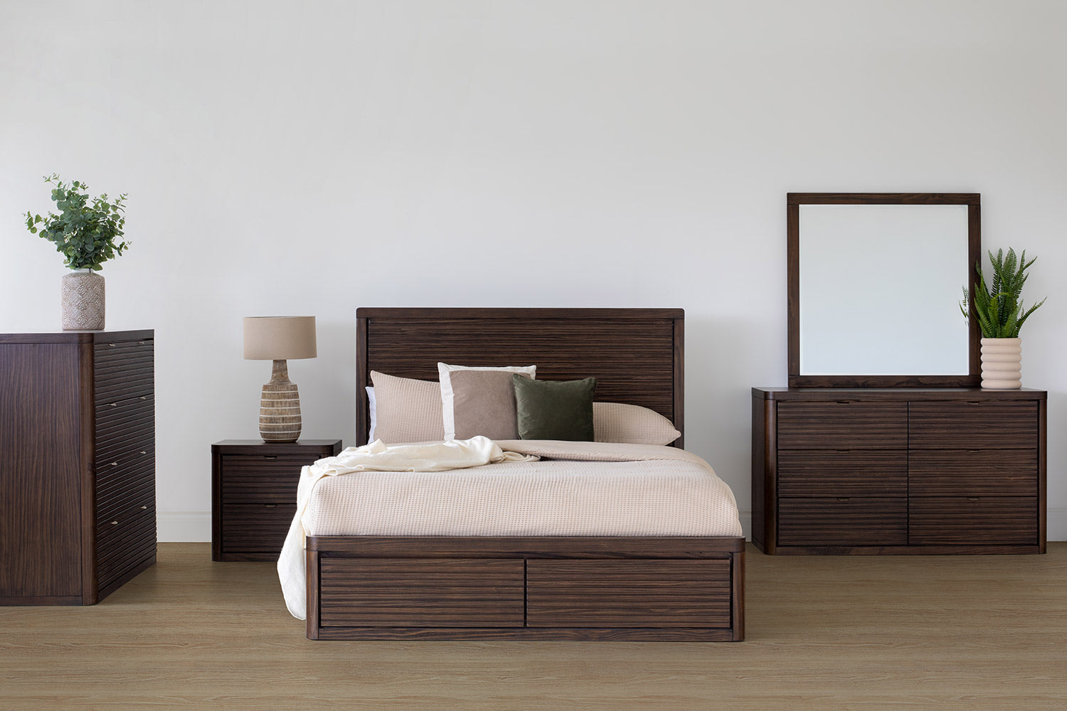 Brunswick Bedside Locker | 2 Drawer | Deep Brown-2