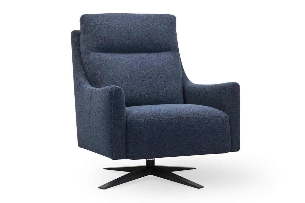 Alfredo Accent Armchair | Swivel | Fabric | Blue-4