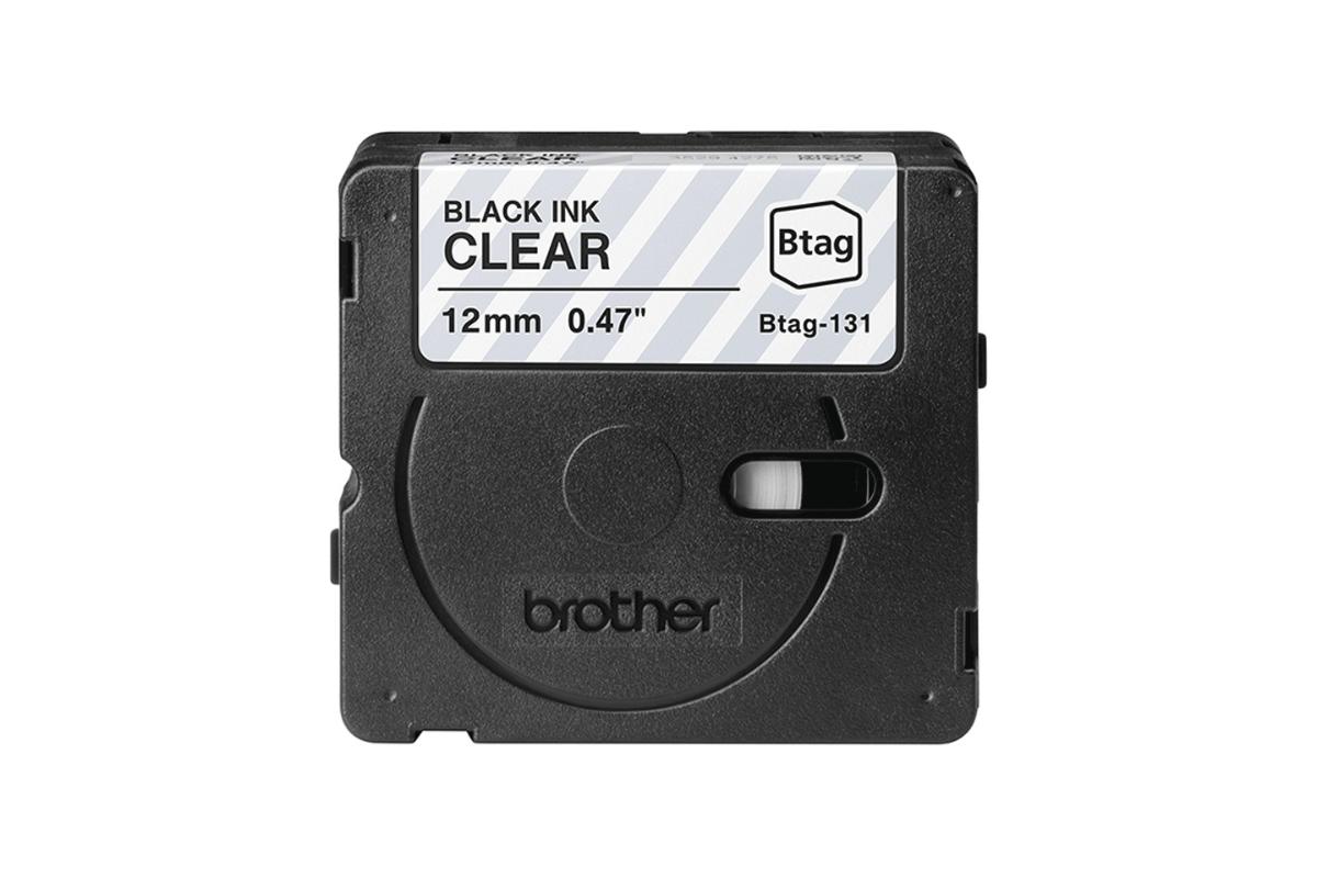 Brother Btag-131 12mm Labelling Tape Cassette | Black on Clear-3