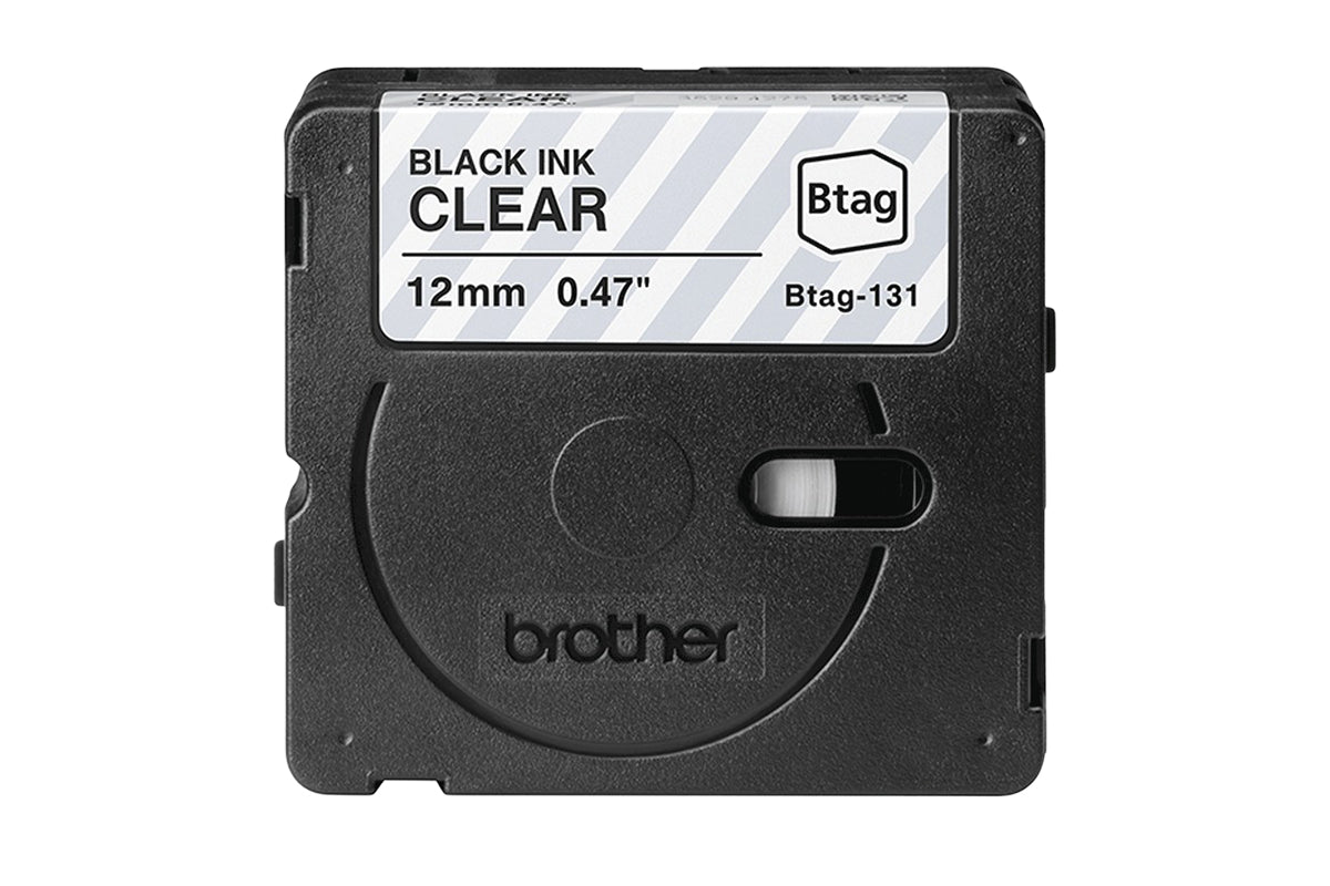 Brother Btag-131 12mm Labelling Tape Cassette | Black on Clear-3