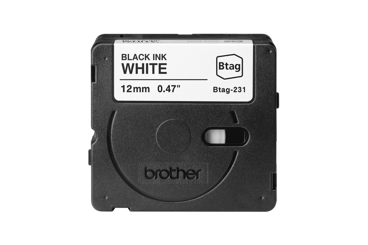 Brother Btag-231 12mm Labelling Tape Cassette | Black on White-3