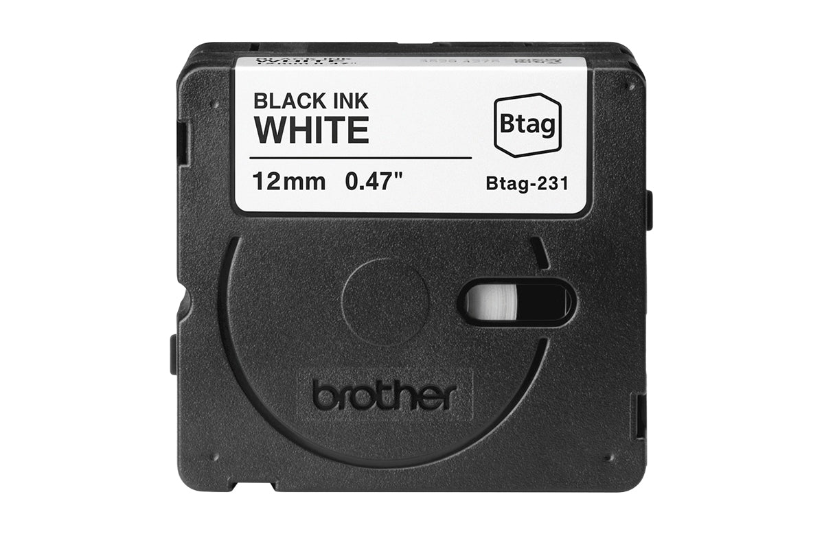 Brother Btag-231 12mm Labelling Tape Cassette | Black on White-3