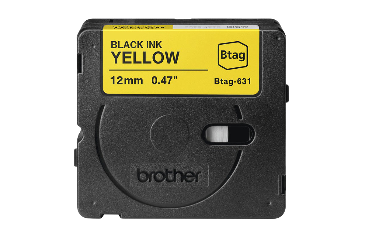 Brother Btag-631 12mm Labelling Tape Cassette | Black on Yellow-3