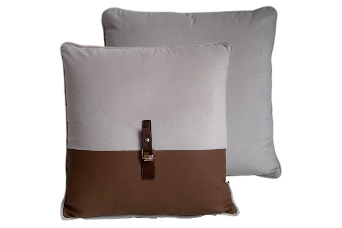 Paul Moneypenny Buckle-Up Cushion | Neutral | 45 x 45 cm-3
