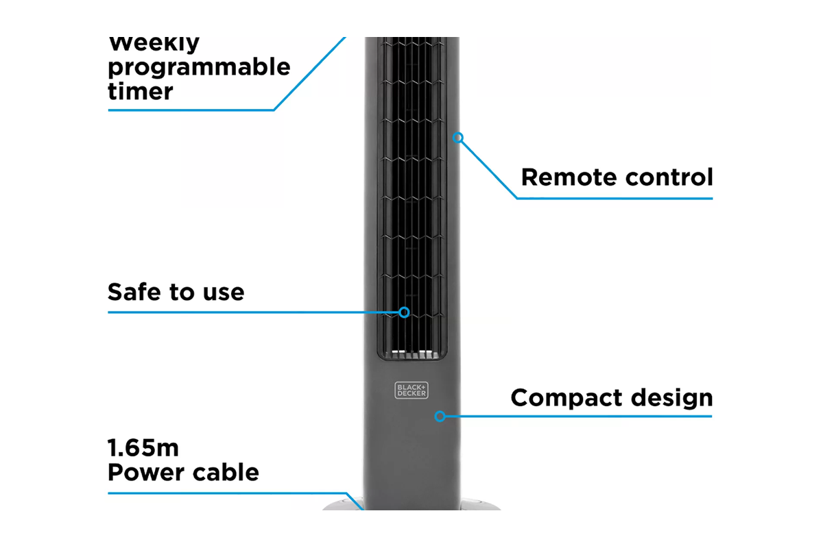 Black & Decker Digital Tower Fan | BXFT50008GB-3