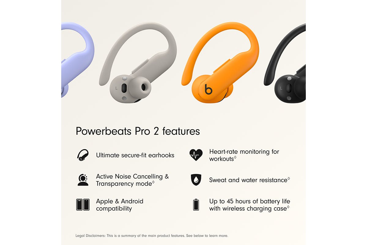 Beats Powerbeats Pro 2 Open-Ear True Wireless Active Noise Cancelling Earbuds | Electric Orange-2