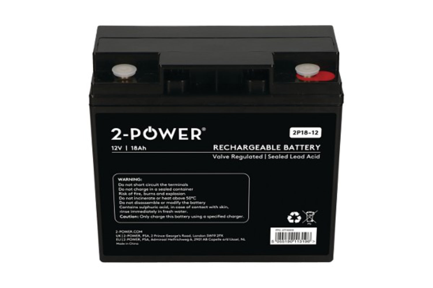 2-Power 2P18-12 18Ah VRLA Battery