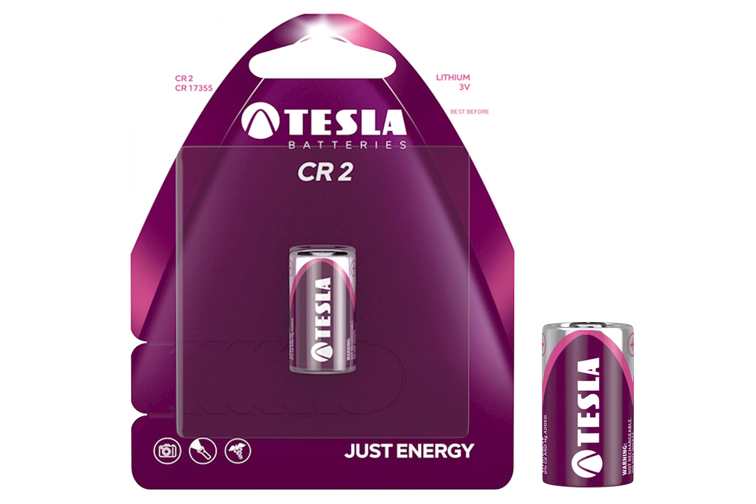 Tesla CR2 Battery | 1 Pcs of Pack | TESLA_CR_2BF1