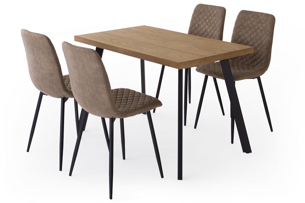 Becks Dining Set | Table & 4 Chairs | Medium Oak-2