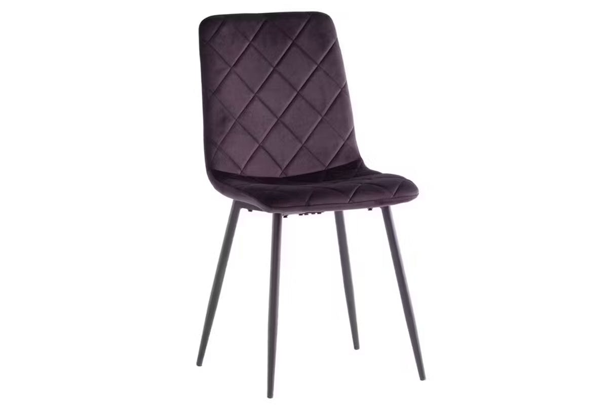 Bella Dining Chairs | Velvet | Aubergine | Set of 2-2