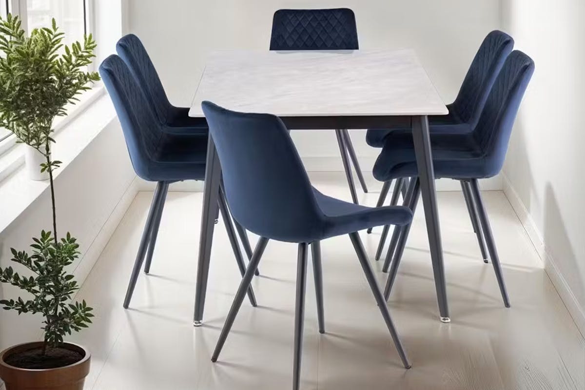 Bella Dining Chairs | Velvet | Blue | Set of 2-2