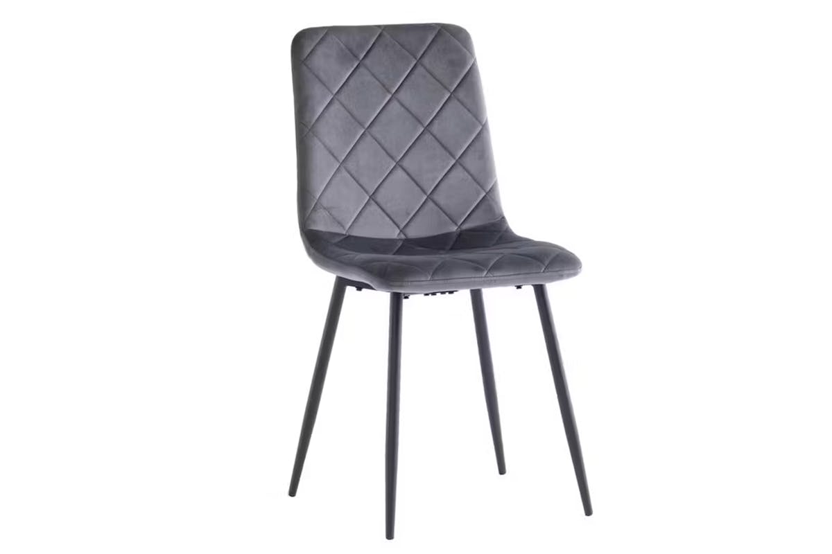 Bella Dining Chairs | Velvet | Grey | Set of 2-2