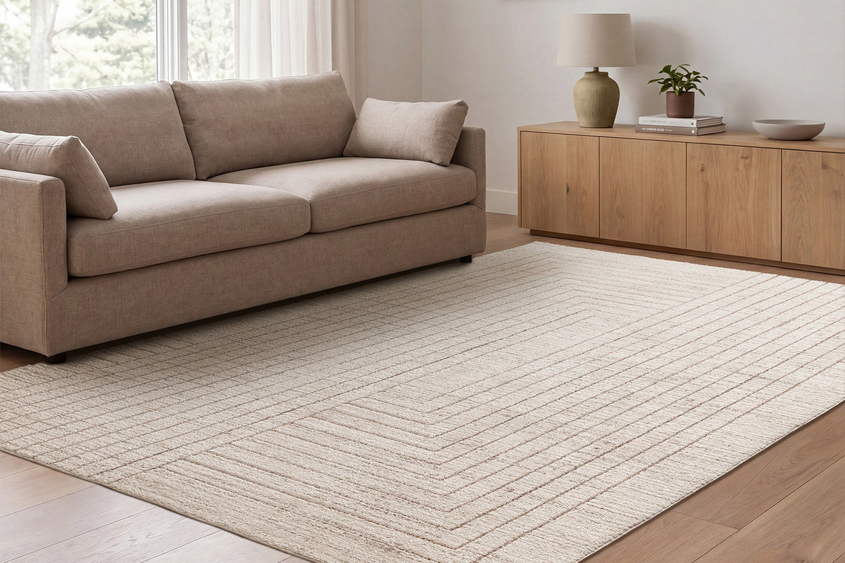 Bergen Angles Rug | Cream/White | 120 x 170 cm-2