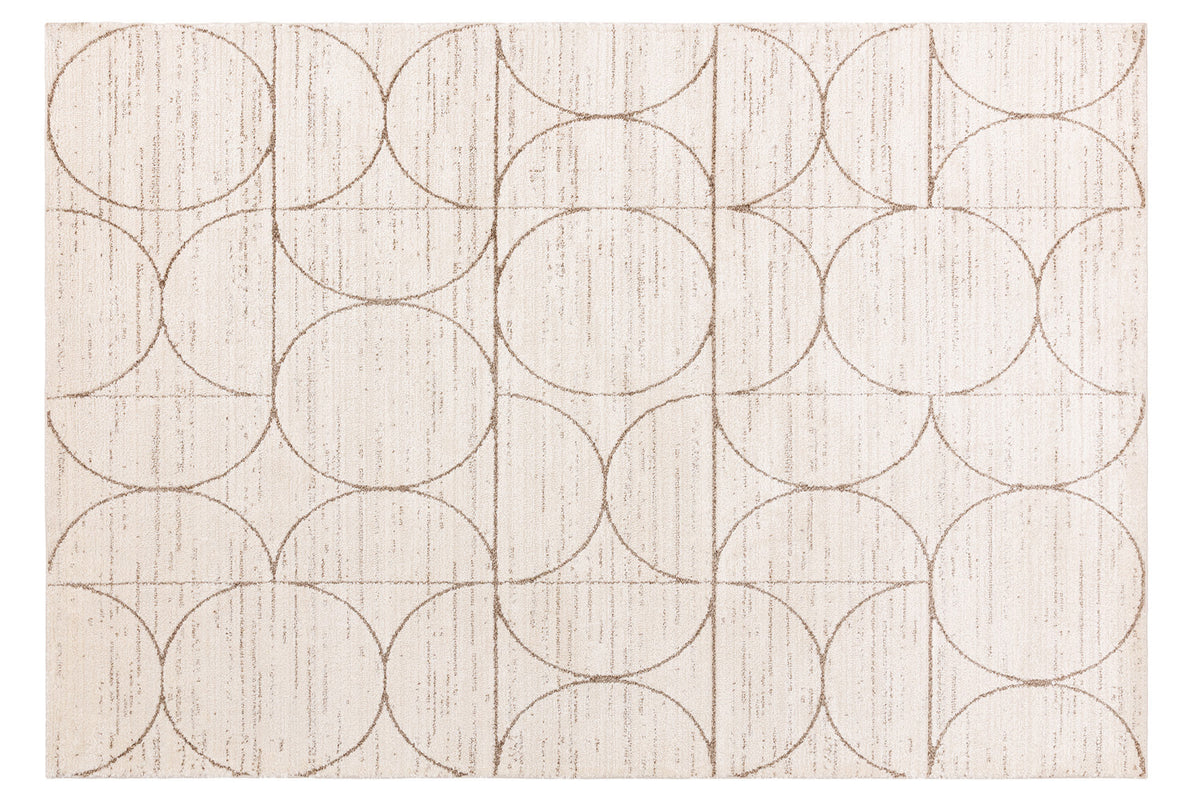 Bergen Circles Rug | Cream/White | 80 x 150 cm