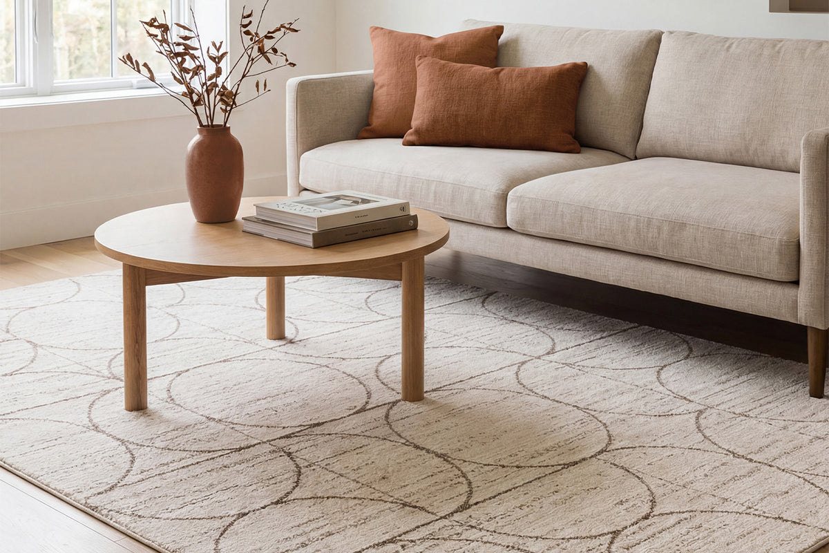 Bergen Circles Rug | Cream/White | 80 x 150 cm-2