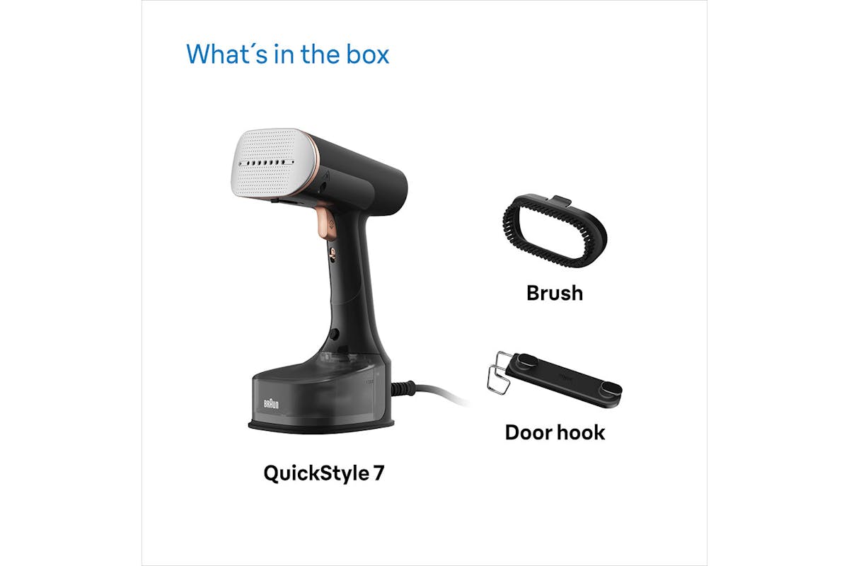 Braun 1600W QuickStyle 7 Handheld Garment Steamer | GS7077BK | Black/Copper-6