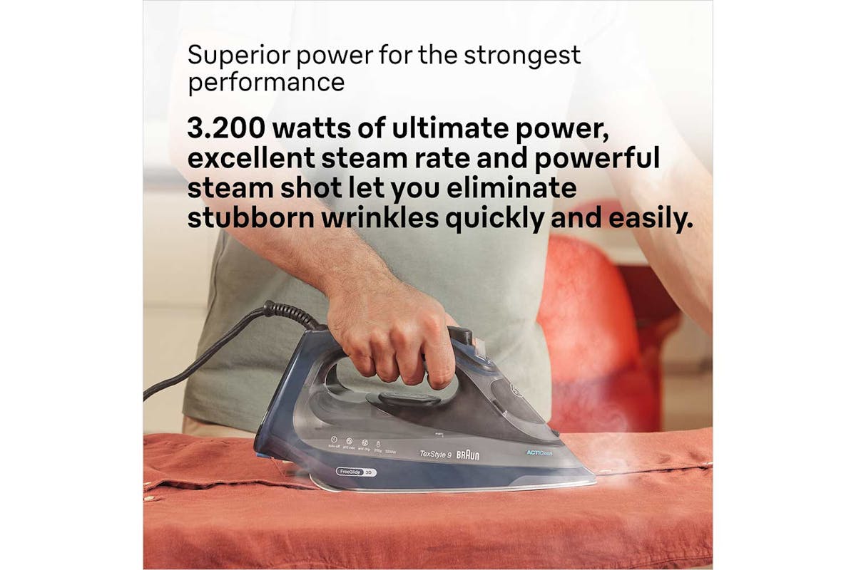 Braun 3200W TexStyle 9 Steam Iron | SI9682DB | Blue-5