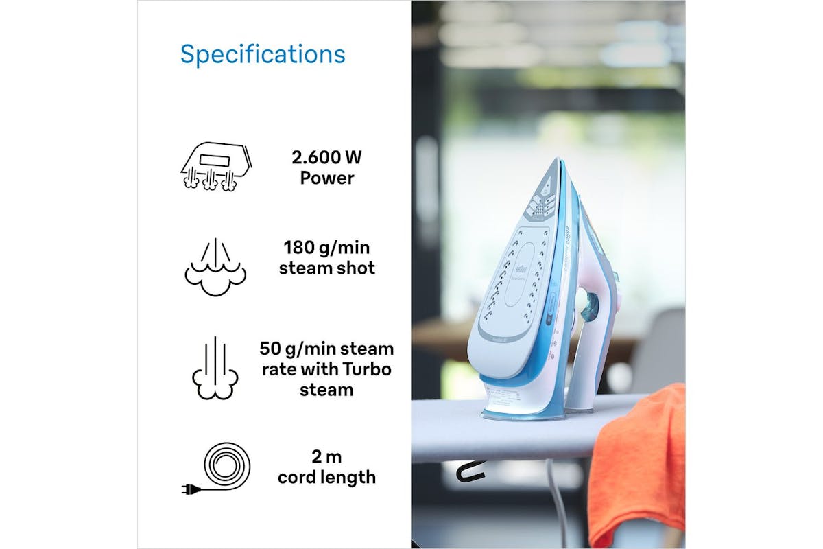 Braun TexStyle 5 2600W Steam Iron | SI5008BL | Blue-4