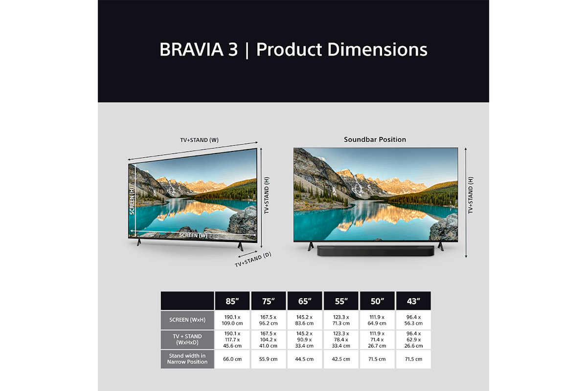Sony 65" BRAVIA 3 Direct LED TV (2025) | K65S38B.UKA-3