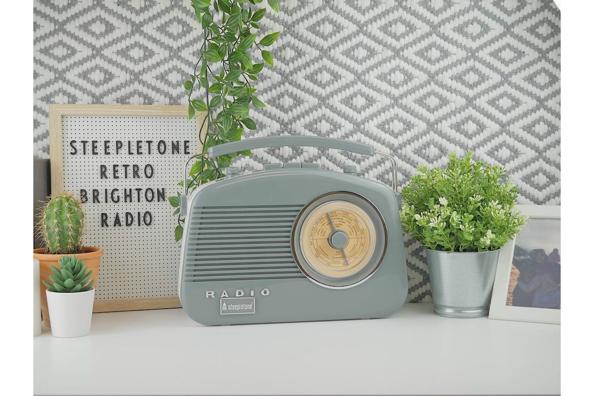 Steepletone BT Retro Radio | Grey-2