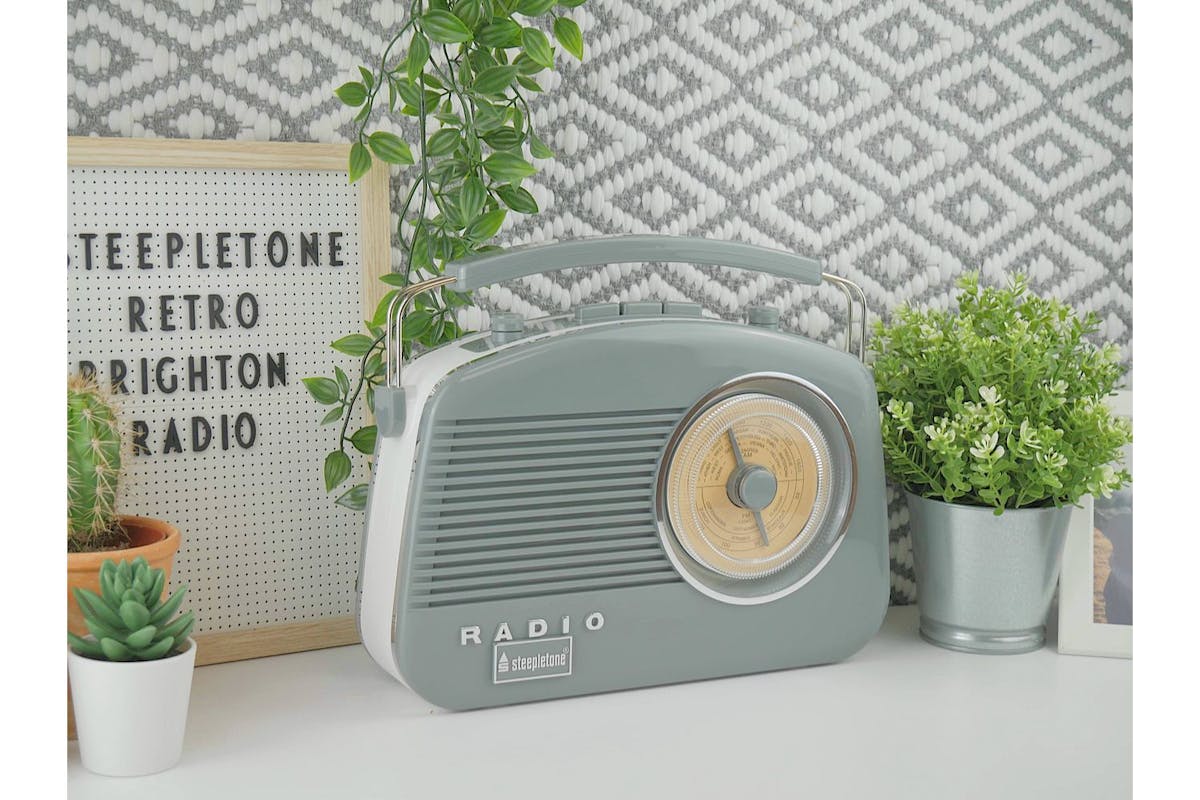 Steepletone BT Retro Radio | Grey-3