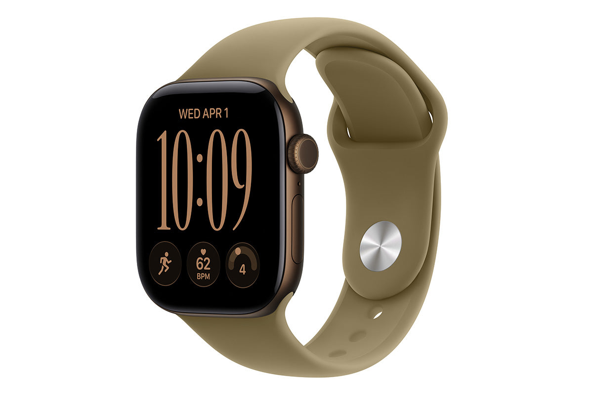 Apple Watch Series 12 | GPS + Cellular | 42mm | Dark Bronze Aluminium | Olive Sport Band | S/M
