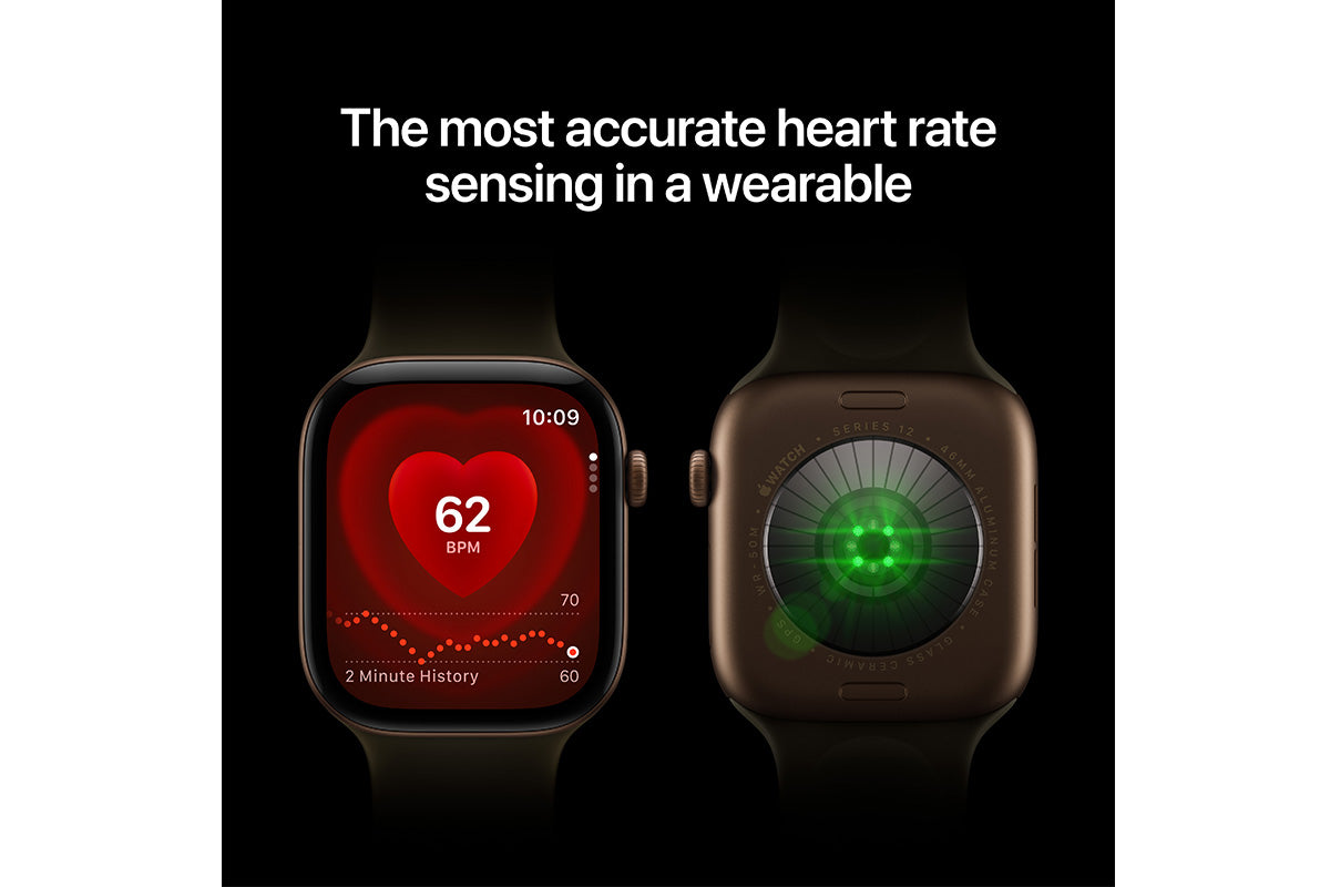 Apple Watch Series 12 | GPS + Cellular | 42mm | Dark Bronze Aluminium | Olive Sport Band | S/M-3