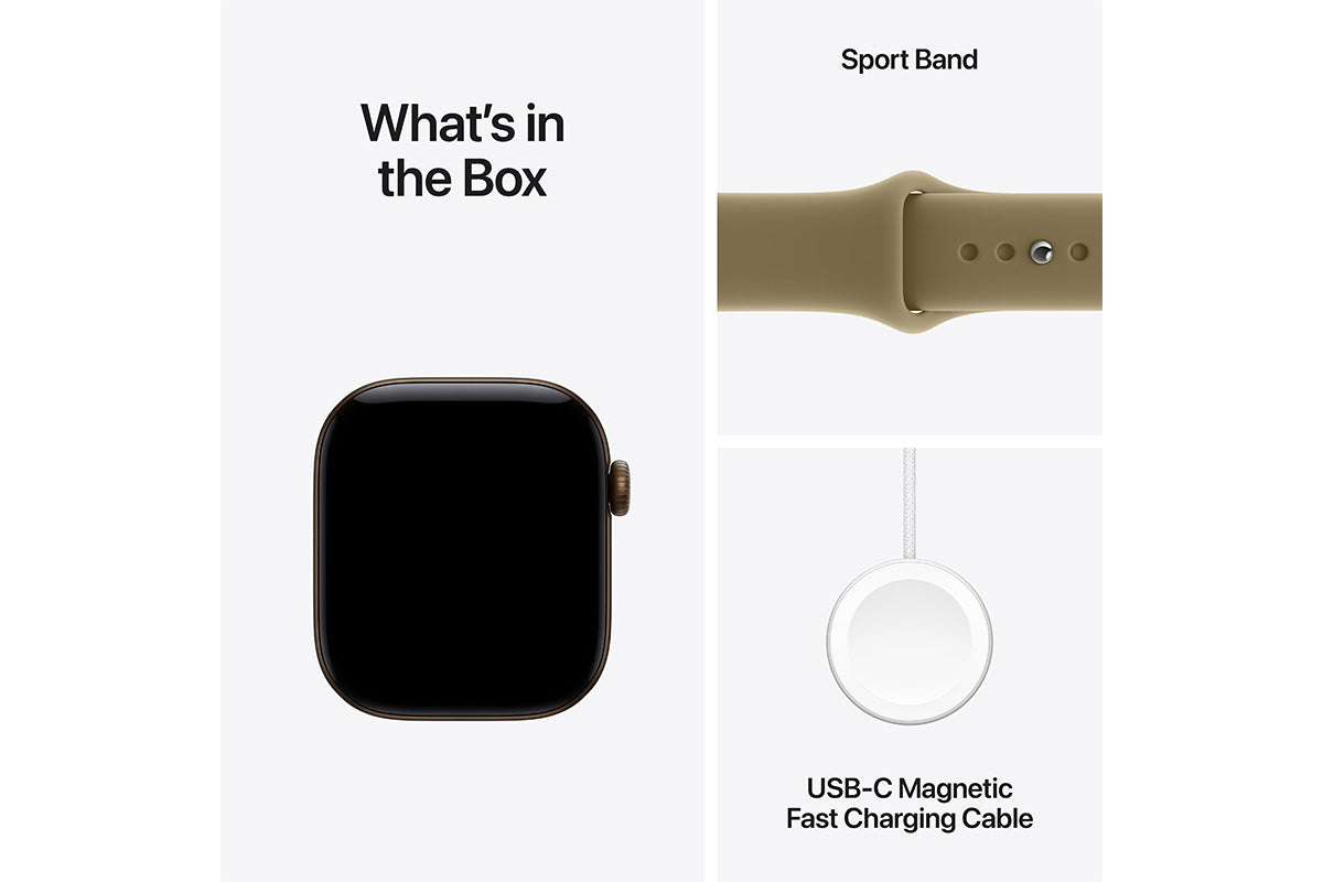 Apple Watch Series 12 | GPS | 46mm | Dark Bronze Aluminium | Olive Sport Band | M/L-7