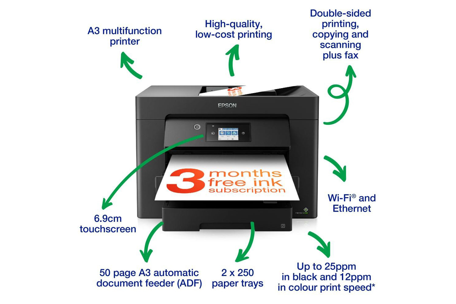 Epson WorkForce WF-7830DTWF Multifunction Inkjet Printer | Black-11