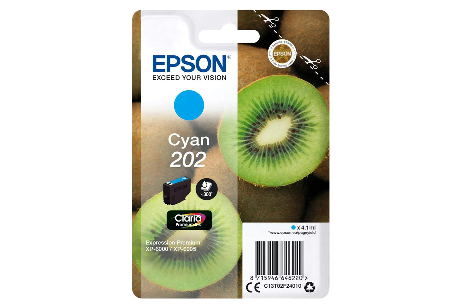 Epson 202 Kiwi Claria Premium Ink | Cyan