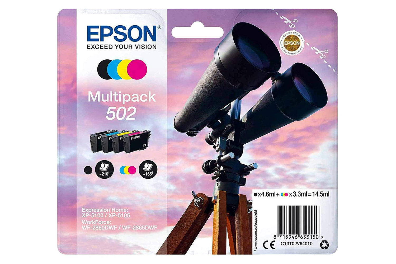 Epson 502 Binoculars Ink Cartridge | Multipack | 4 Colours